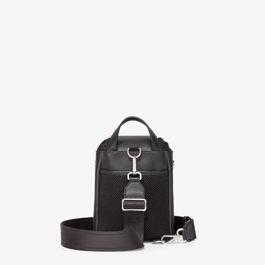 Fendi Roma Leather Fendi Strike MiniOne-shoulder backpack in black leather Product Image