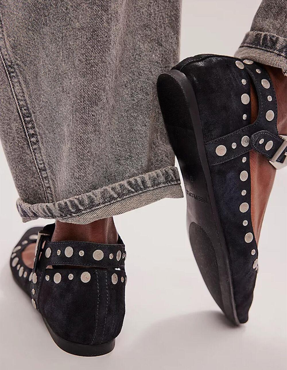 FREE PEOPLE Mystic Mary Jane Womens Ballet Flats - NAVY Product Image