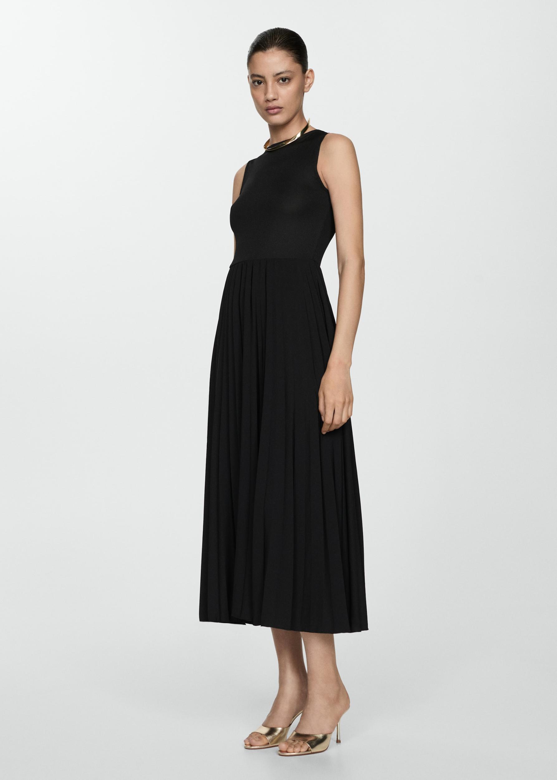 Pleated midi dress - Women | MANGO USA Product Image