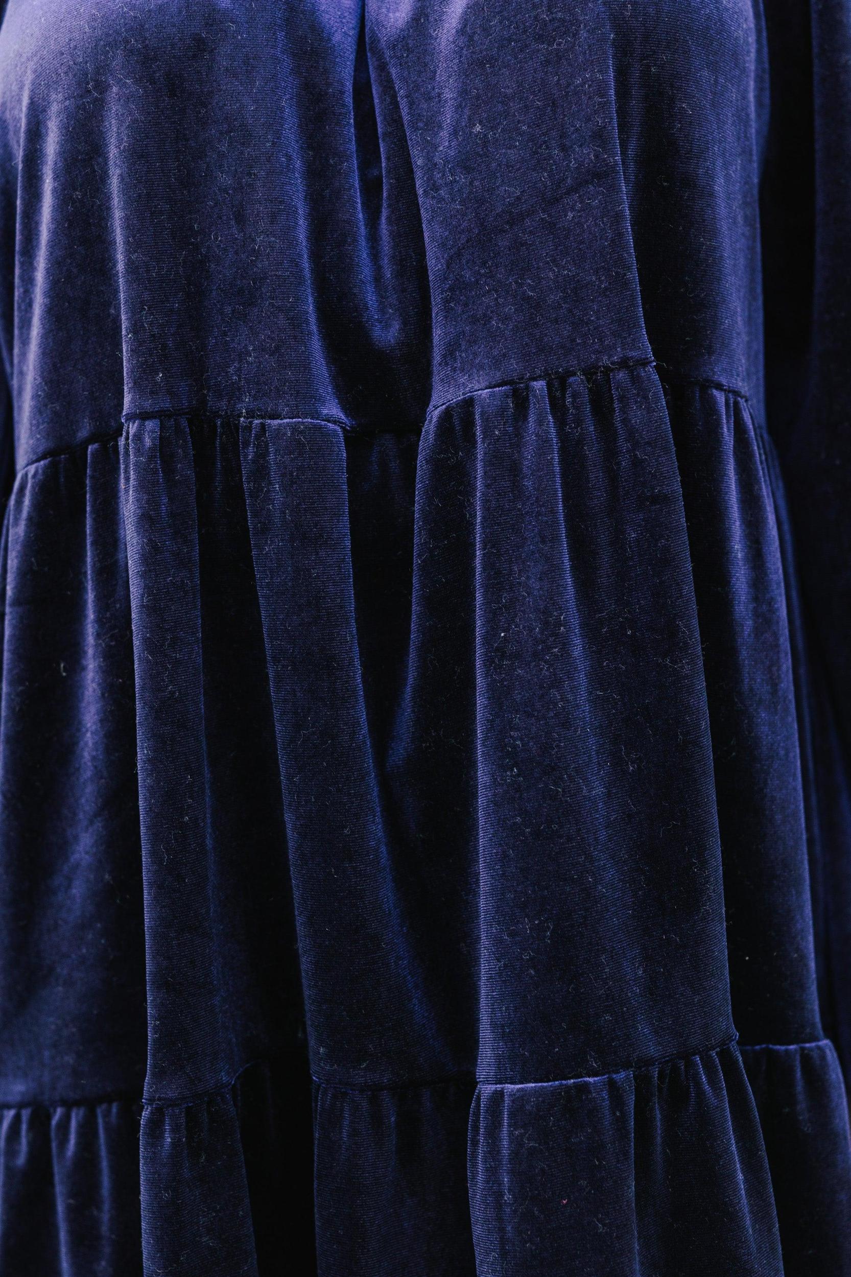 Come On Over Navy Blue Velvet Babydoll Dress Female Product Image