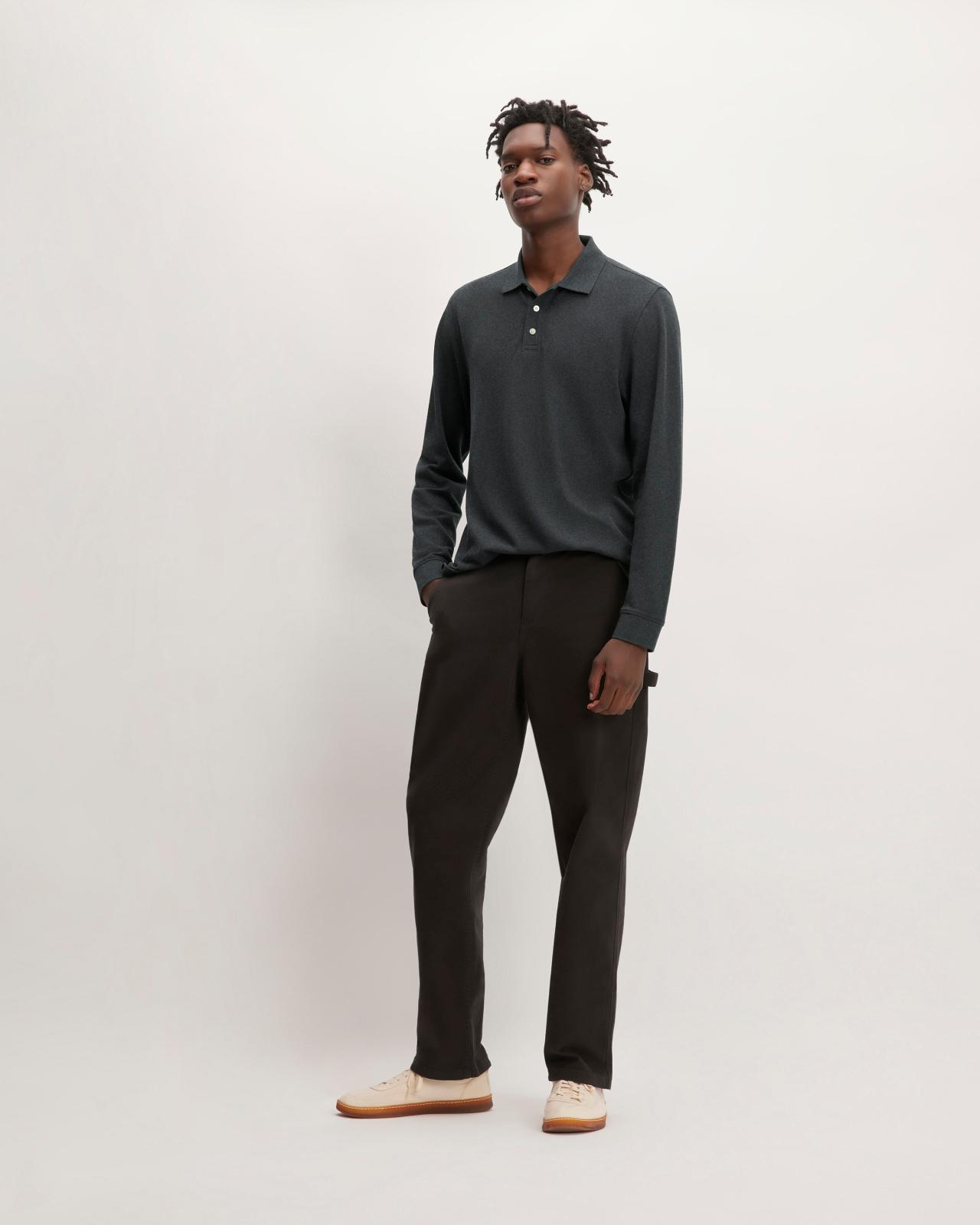Mens Long-Sleeve Pique Polo T-Shirt by Everlane Product Image