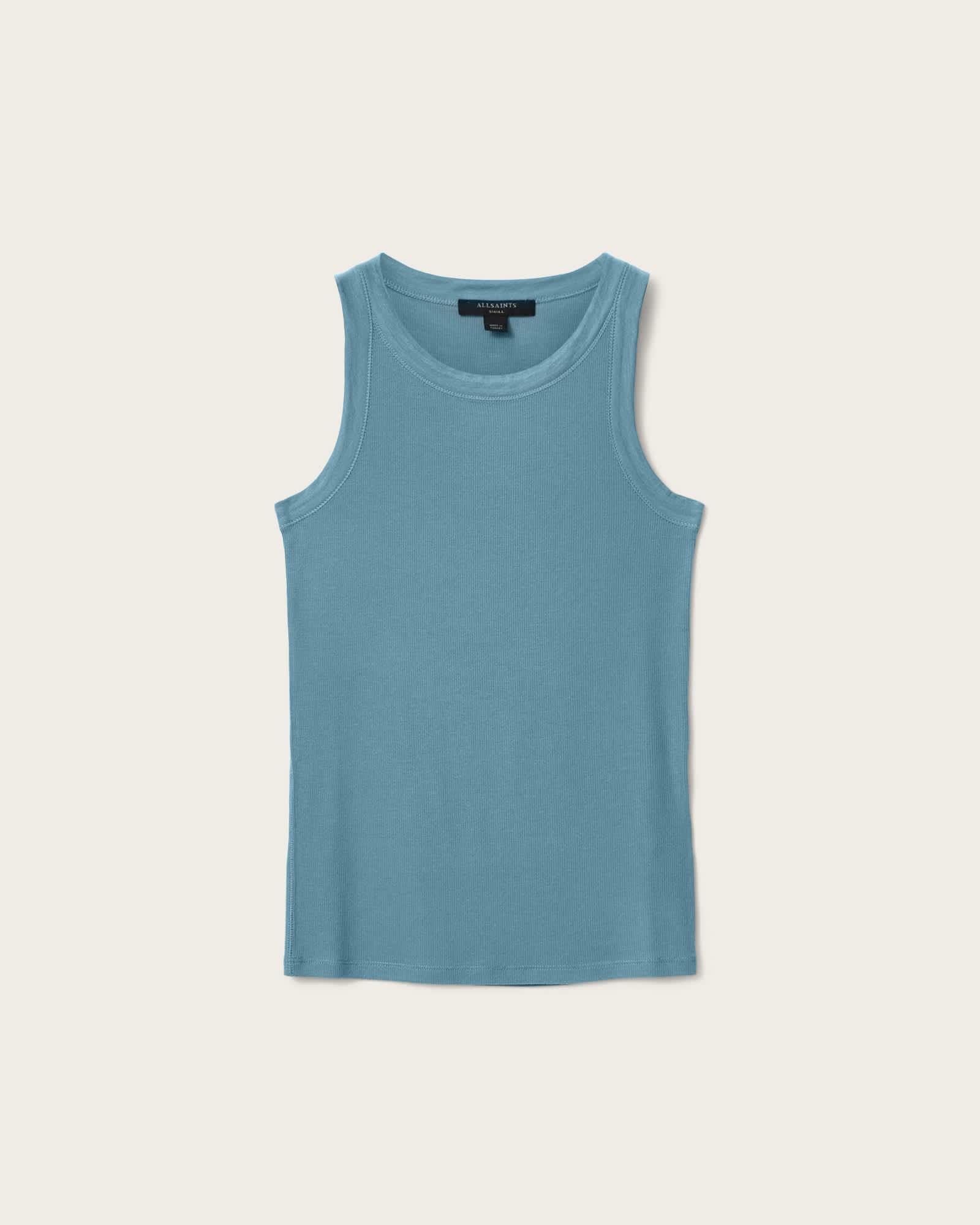 Rina Crew Neck Sleeveless Tank Top CAPTAIN BLUE | ALLSAINTS US Product Image