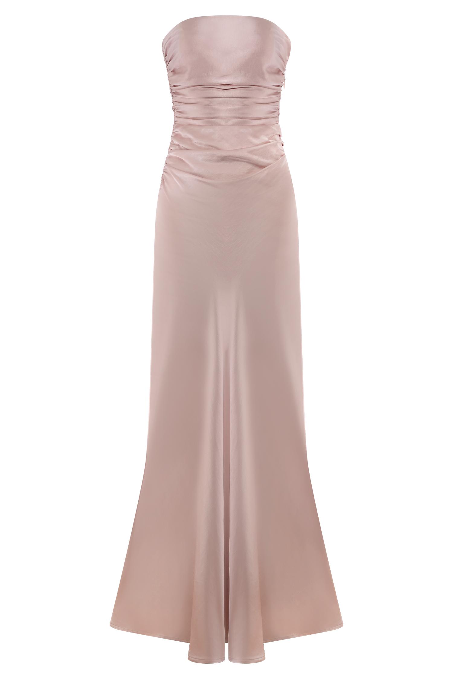 Cedar Strapless Satin Maxi Dress - Soft Pink Product Image