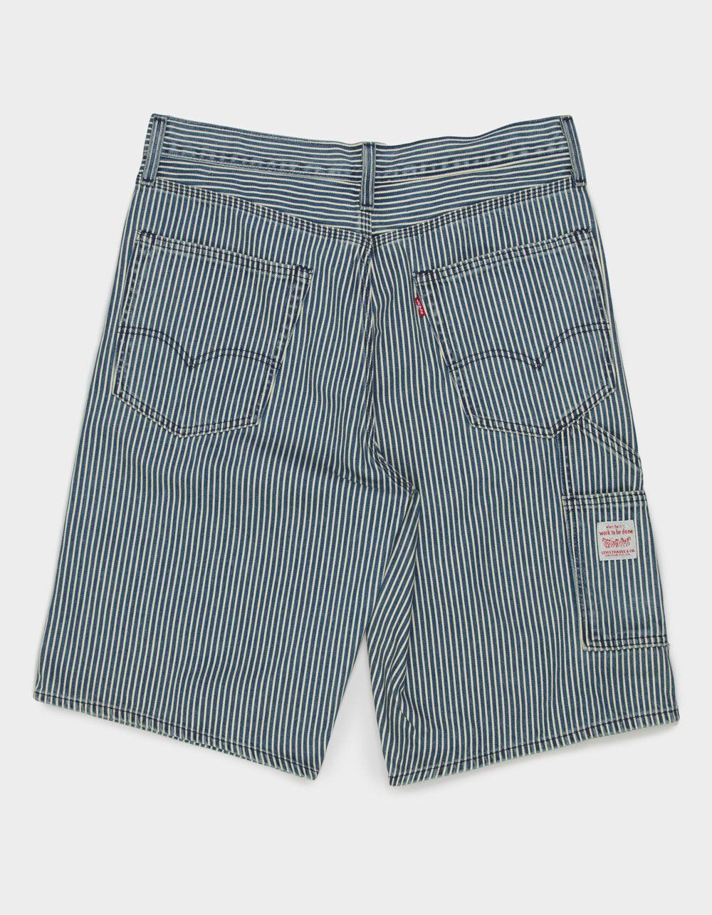LEVI'S 568 Mens Loose Fit Denim Carpenter Shorts - Aged Railroad Stripe - STRIPE Product Image