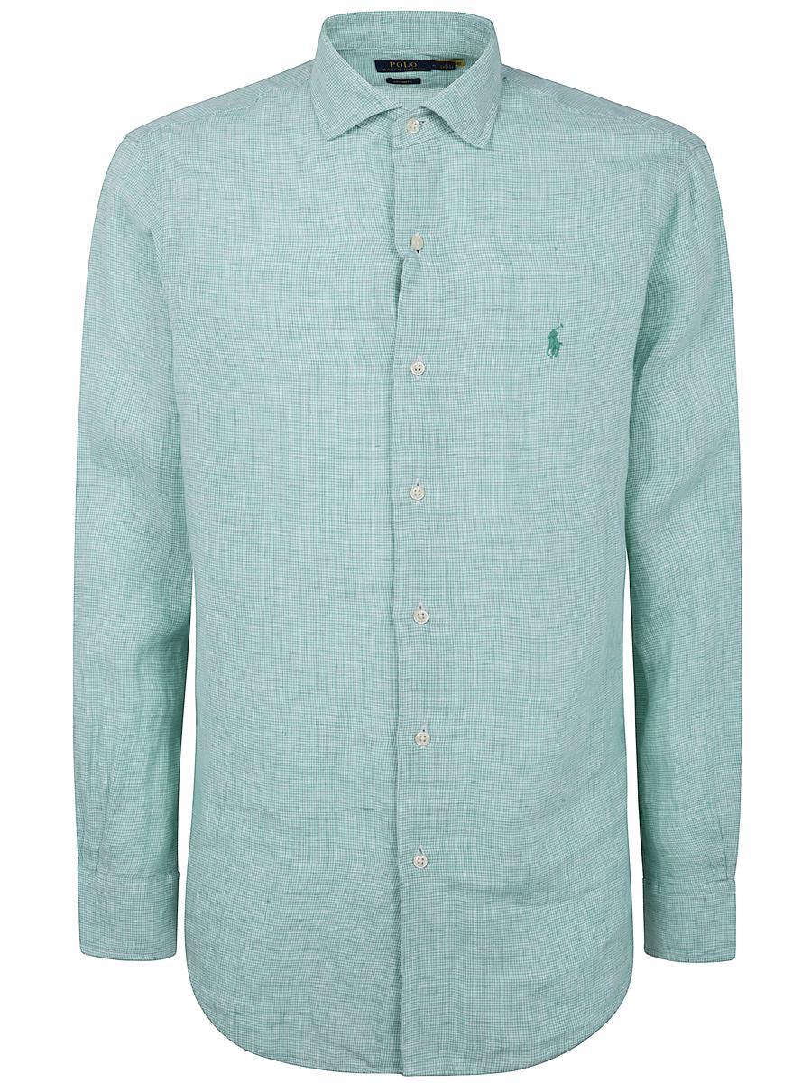 POLO RALPH LAUREN Sport Shirt Long Sleeve Clothing In Green Product Image