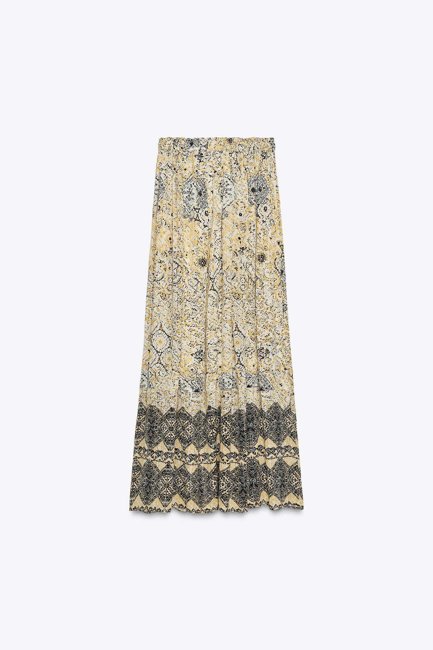 METALLIC THREAD PRINT SKIRT Product Image