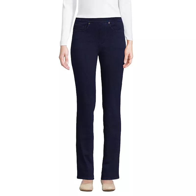 Petite Lands' End Starfish Mid-Rise Pull-On Straight Jeans, Women's,  Product Image