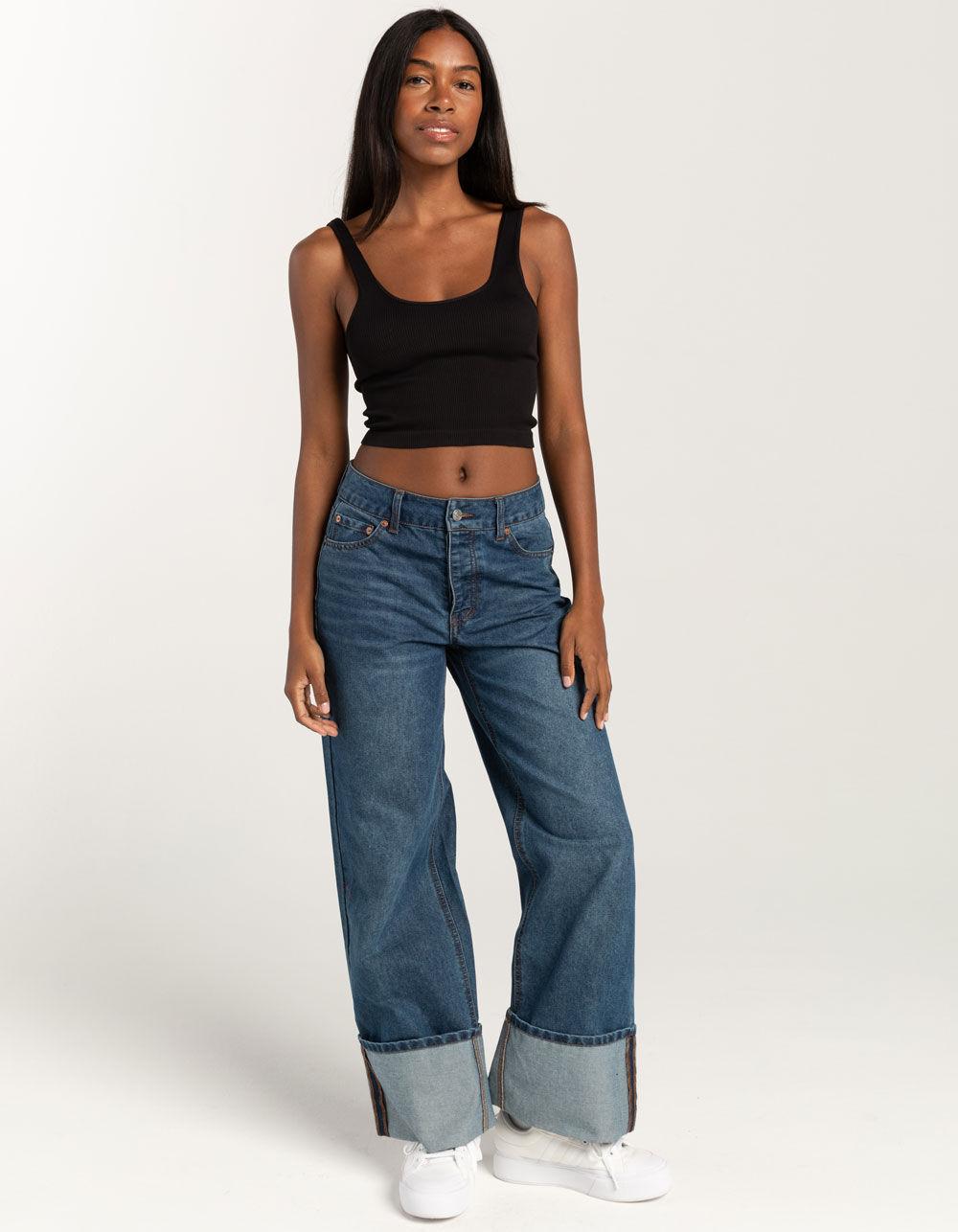 FULL TILT Seamless Low Back Womens Tank Top - BLACK Product Image