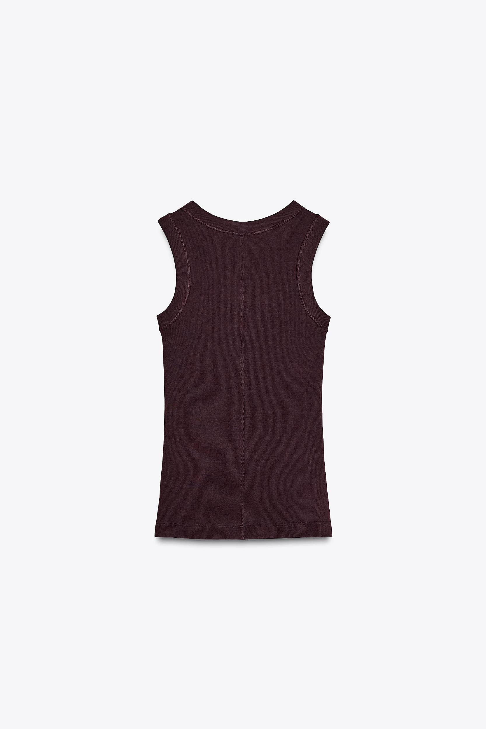 SLEEVELESS RIBBED T-SHIRT Product Image