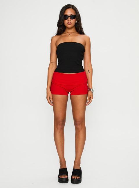 Baseline Strapless Rib Top Black Product Image