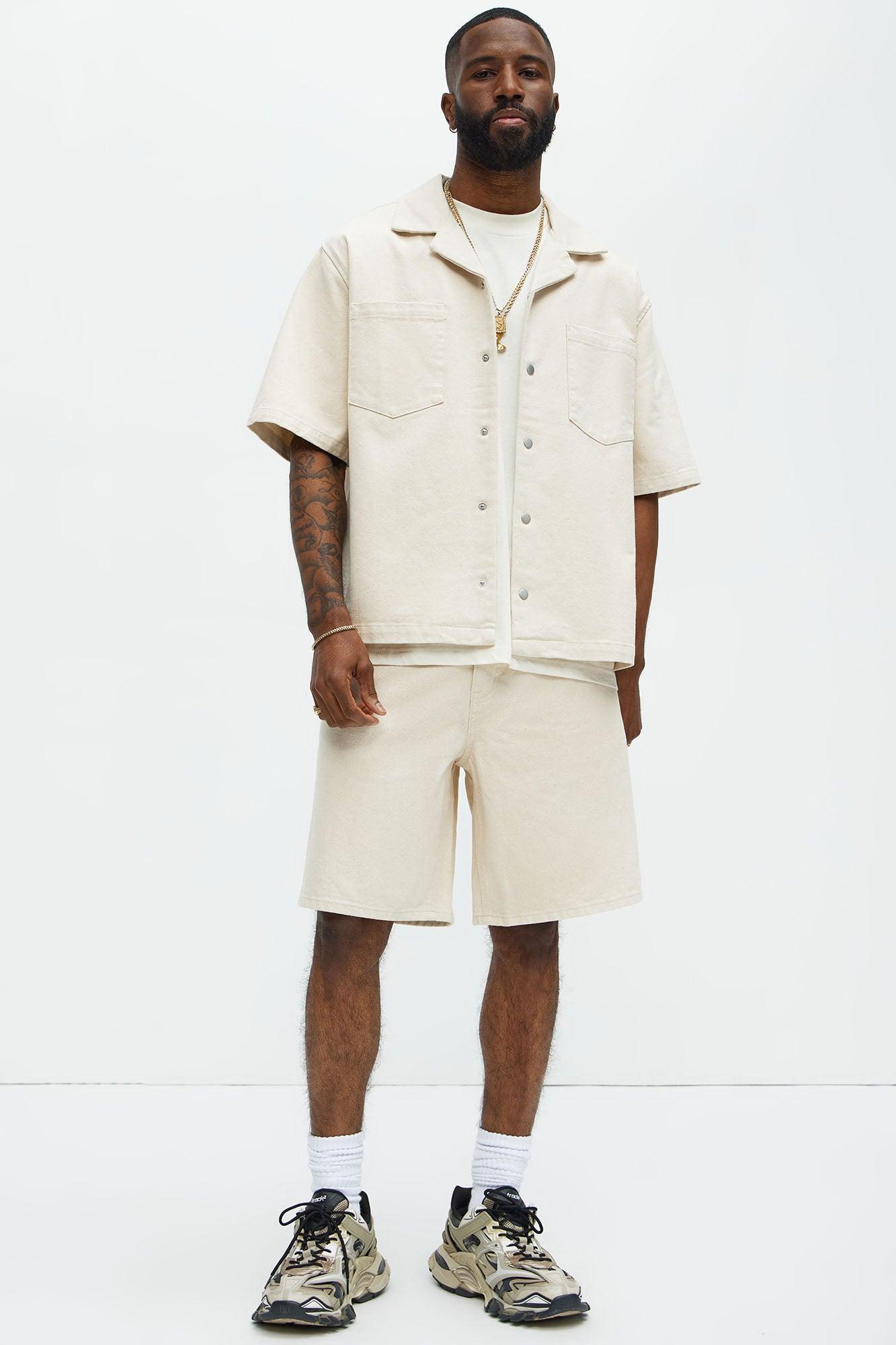 Colin True Denim Button Up Shirt - Sand Product Image