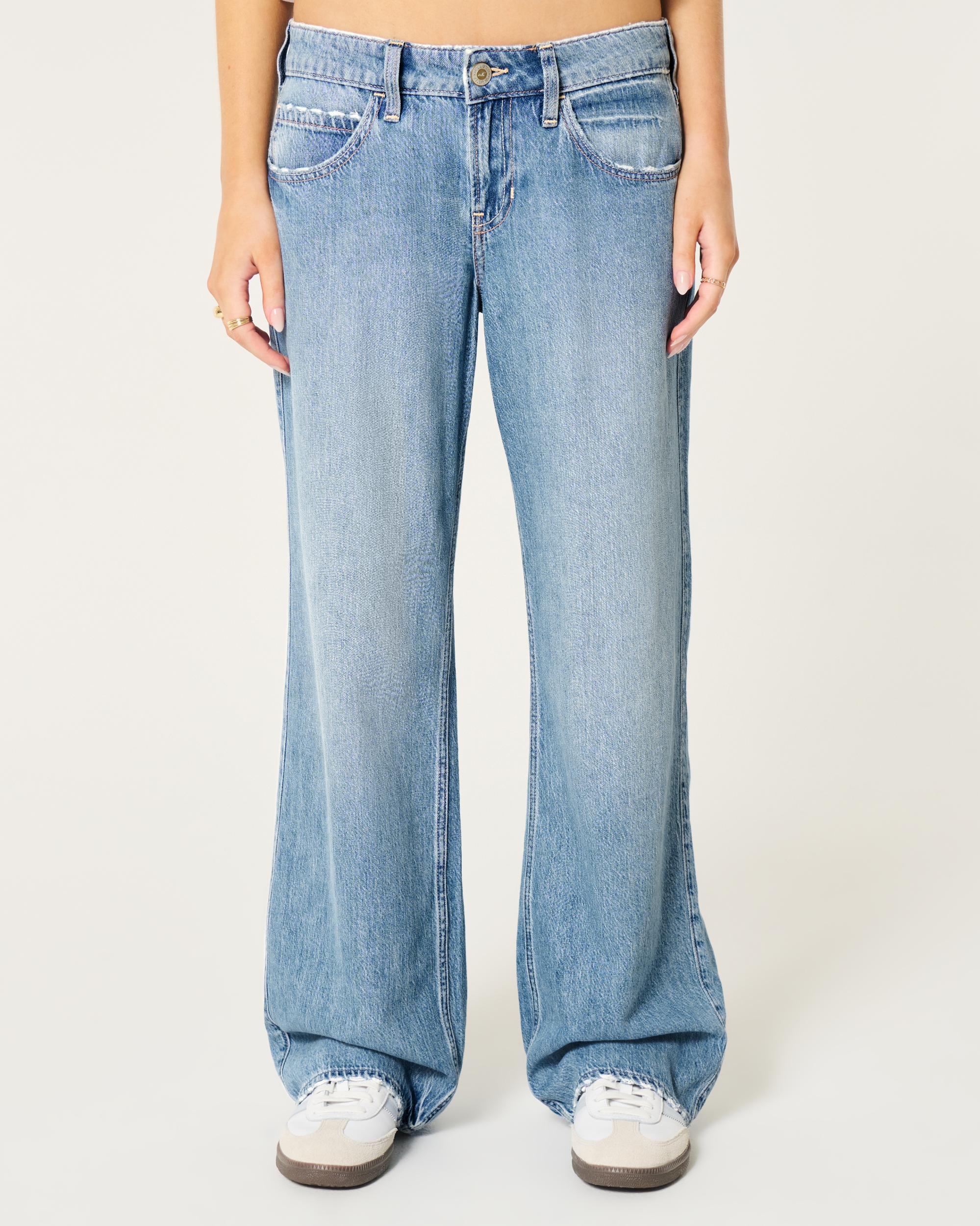 Low-Rise Lightweight Medium Wash Baggy Jeans Product Image