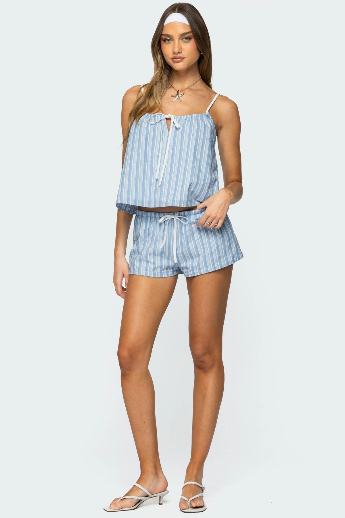Birkley Striped Babydoll Top Product Image