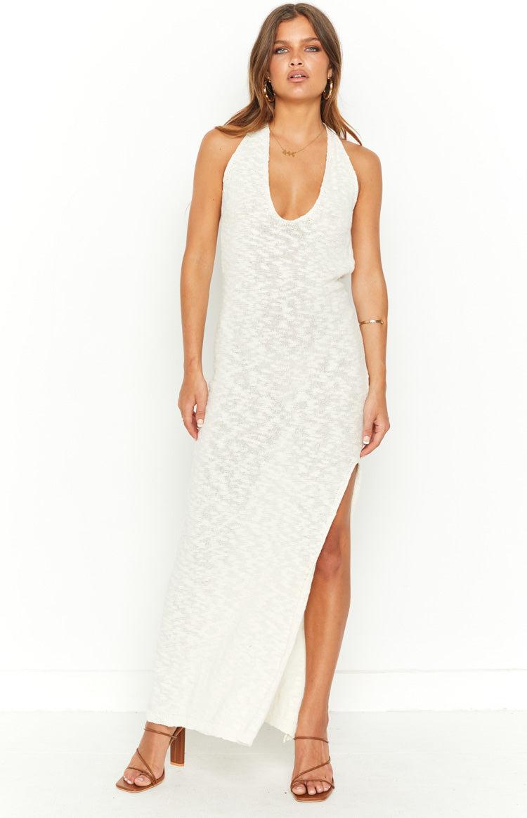 Emmalyn Cream Knit Midi Dress Product Image