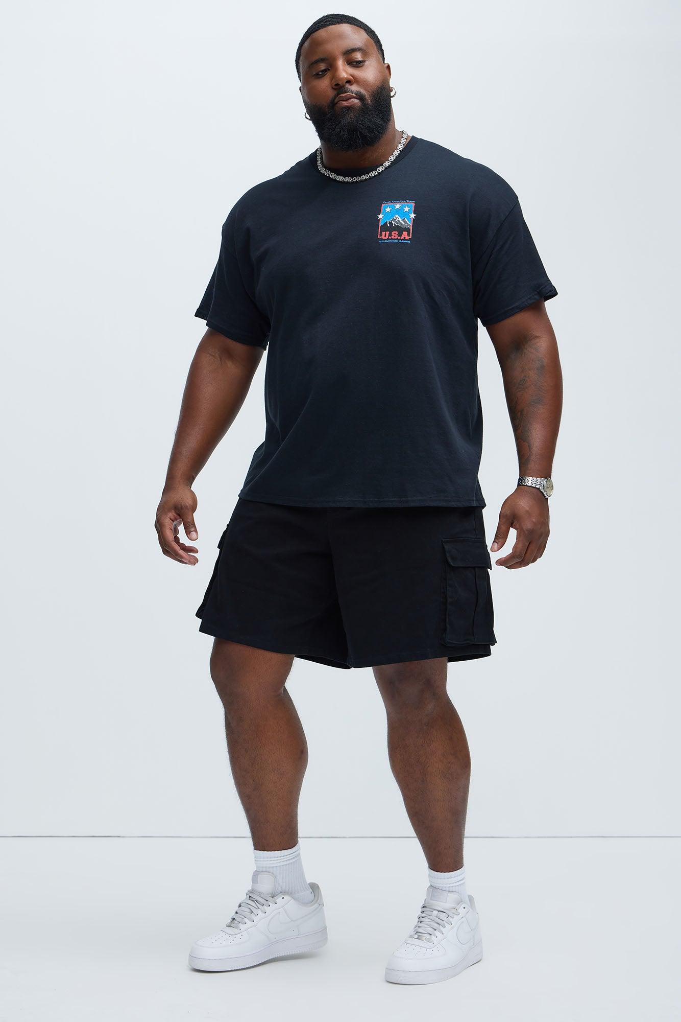 Twill Volley Cargo Shorts - Black Product Image