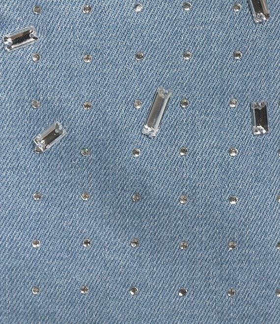 Gianni Bini Ava Rhinestone Mini Denim Skirt Product Image