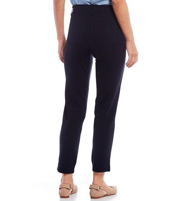 Intro Petite Size Stella Double Knit Slim Straight Leg Pull-On Pants Product Image