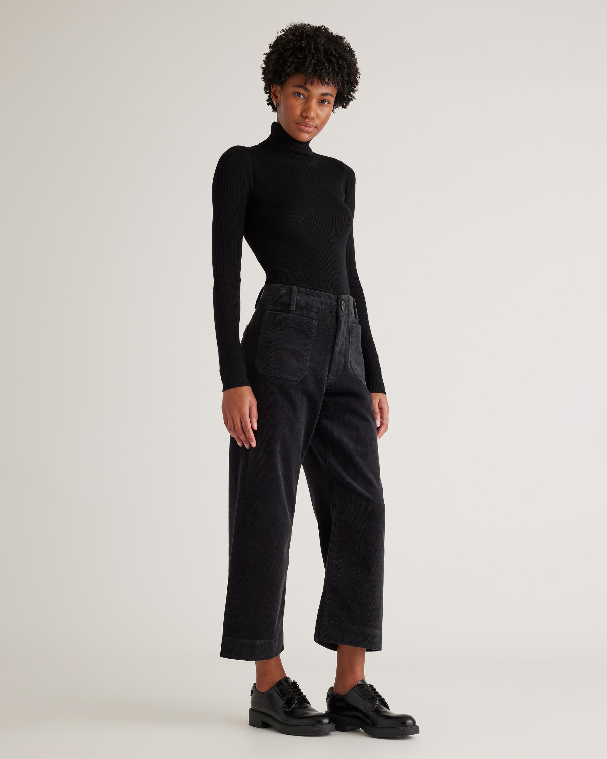 Quince | Women's Organic Stretch Corduroy Cropped Wide Leg Pants Organic Cotton Product Image
