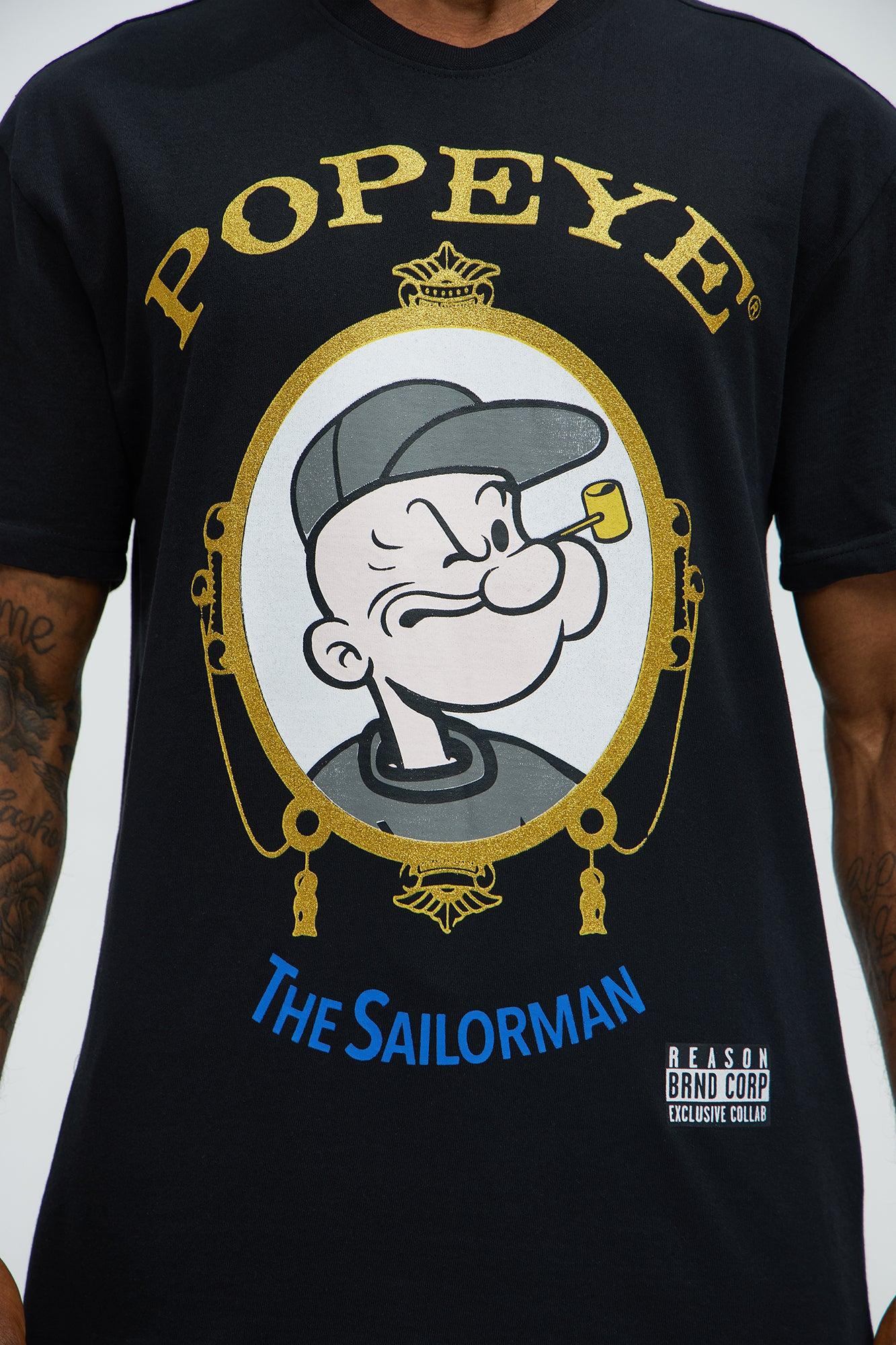 Popeye The Sailorman Short Sleeve Tee - Black Product Image