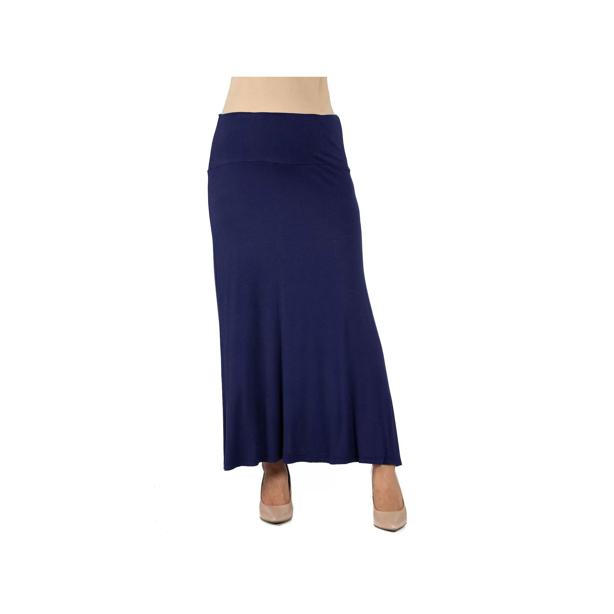 Maternity 24Seven Comfort Apparel Elastic Waist Maxi Skirt, Women's,  Product Image