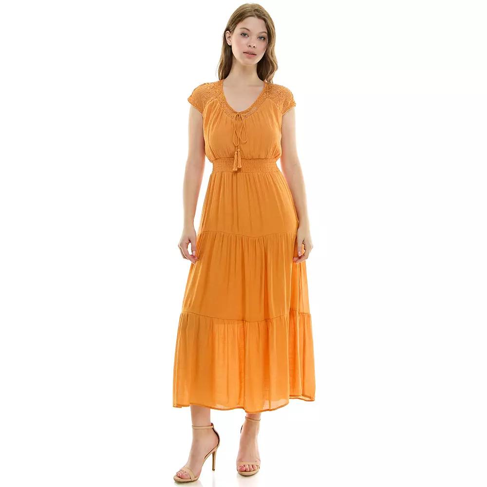 Women's Luxology Gauze Smocked Waist Maxi Dress,  Product Image