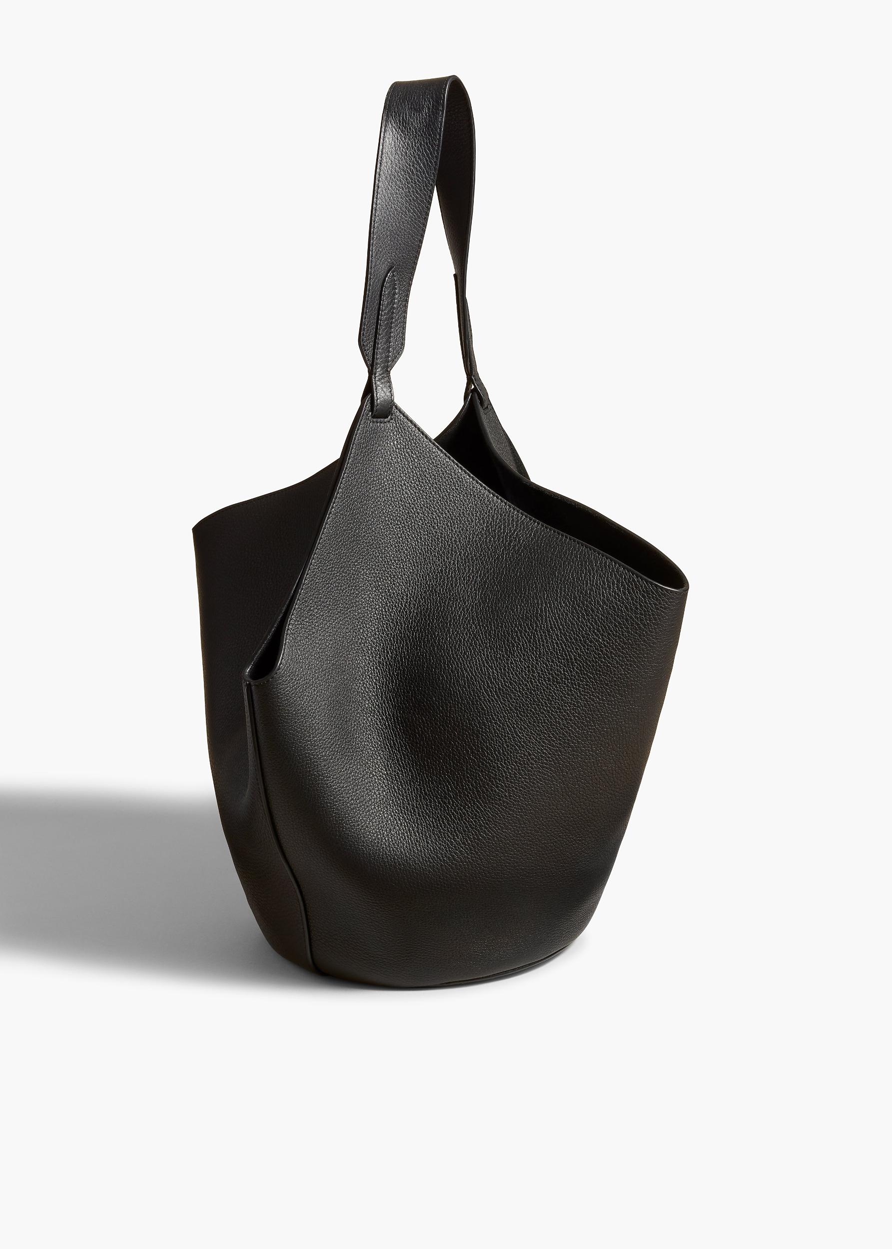 Medium Lotus Tote in Black Pebbled Leather Product Image