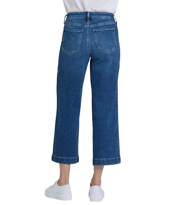 NYDJ Petite Size Teresa Lift Tuck® Technology Stretch Denim High Rise Wide Leg Ankle Jeans Product Image