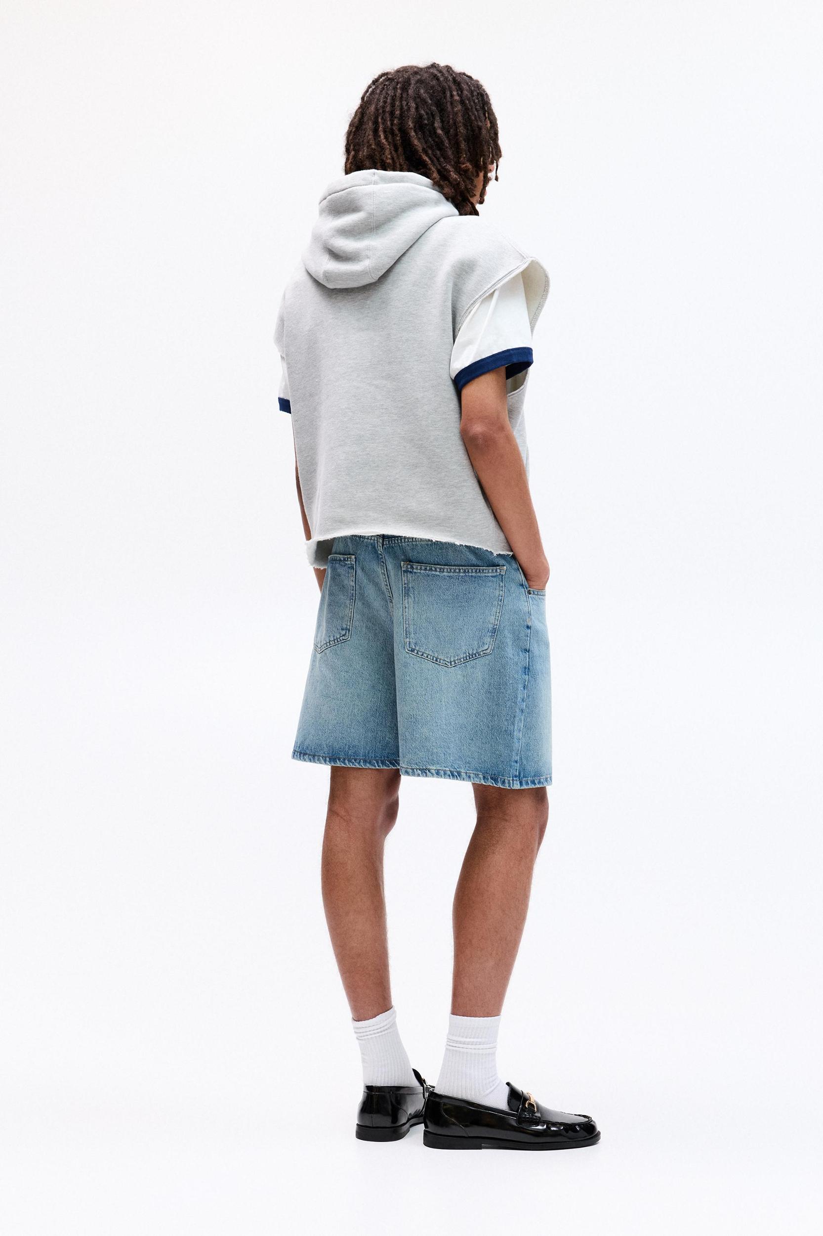 Denim short fit Bermuda shorts Product Image