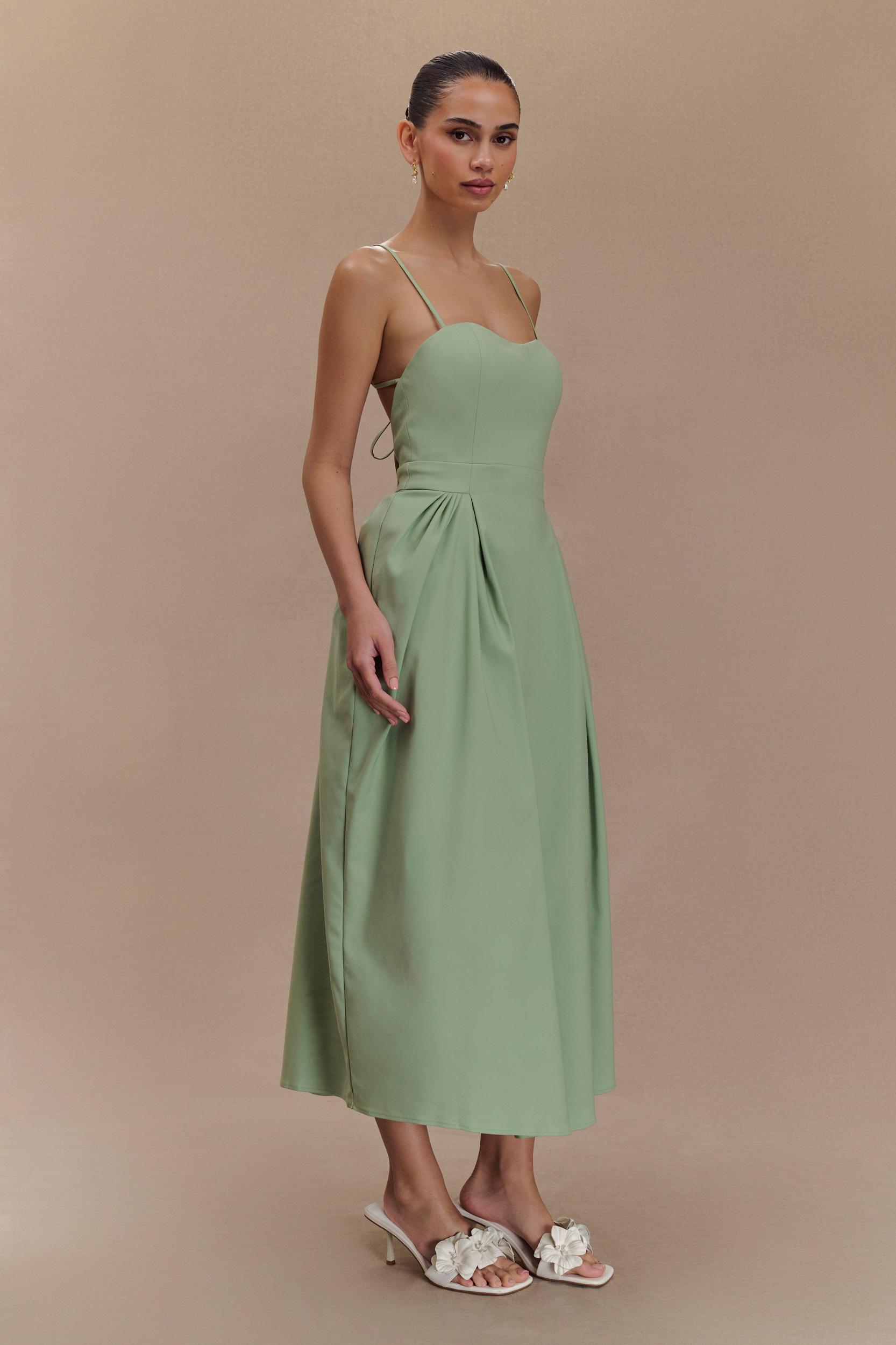 Rebecca Cotton Midi Dress - Basil Product Image