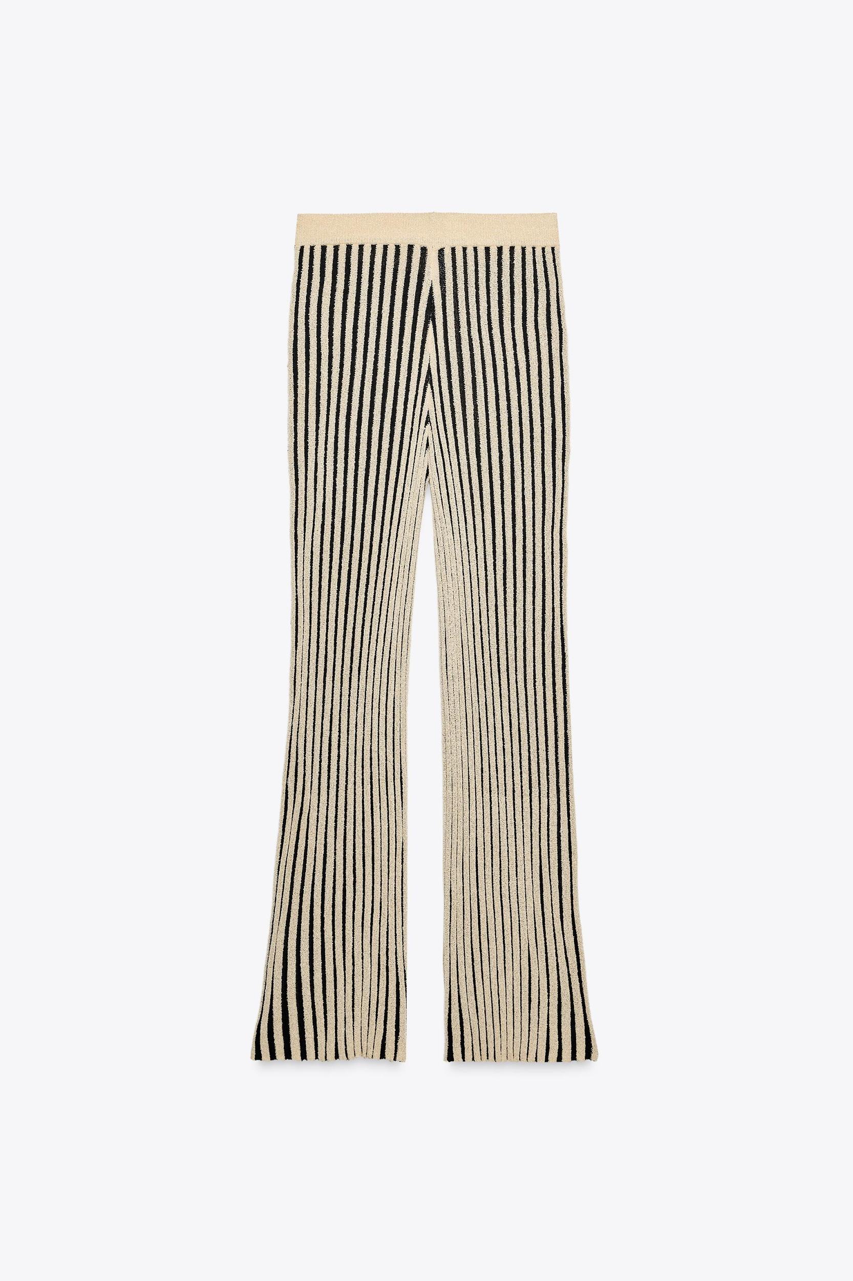 STRIPED CUT KNIT PANTS Product Image