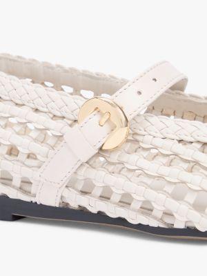 Woven Leather Mix Mary Jane Flat Product Image