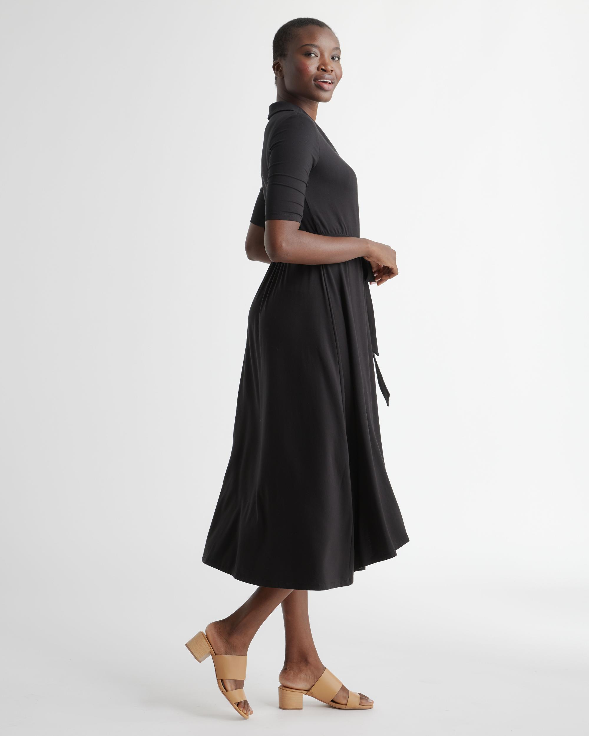 Quince | Women's Tencel Jersey Midi Wrap Dress Size XS Product Image