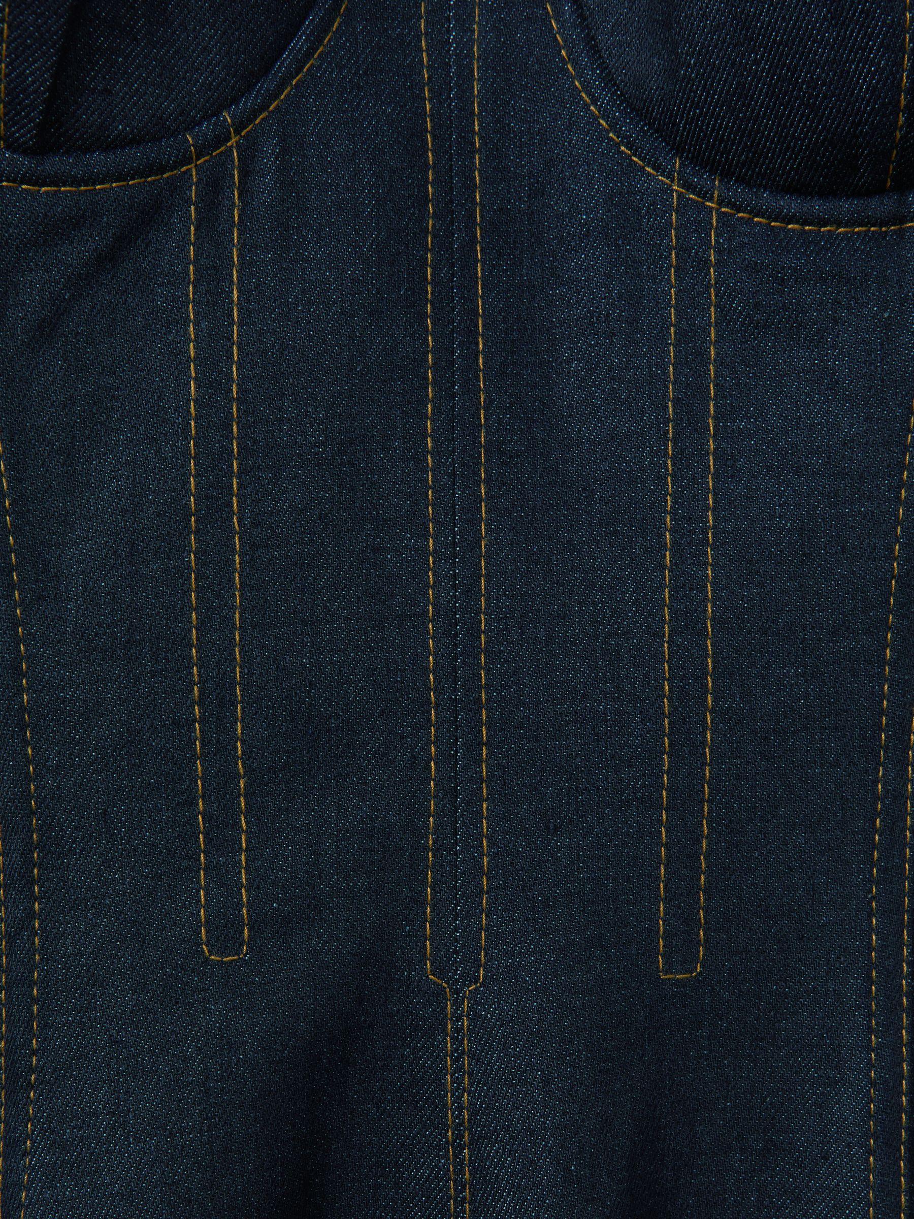 Atelier Strapless Denim Midi Dress in Blue Product Image