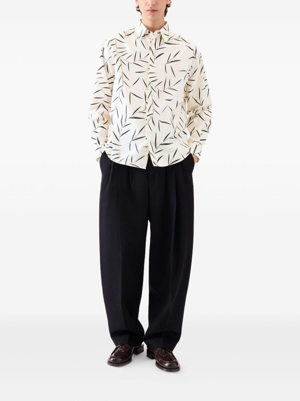 Le Simon ML leaf-print button-up shirt Product Image