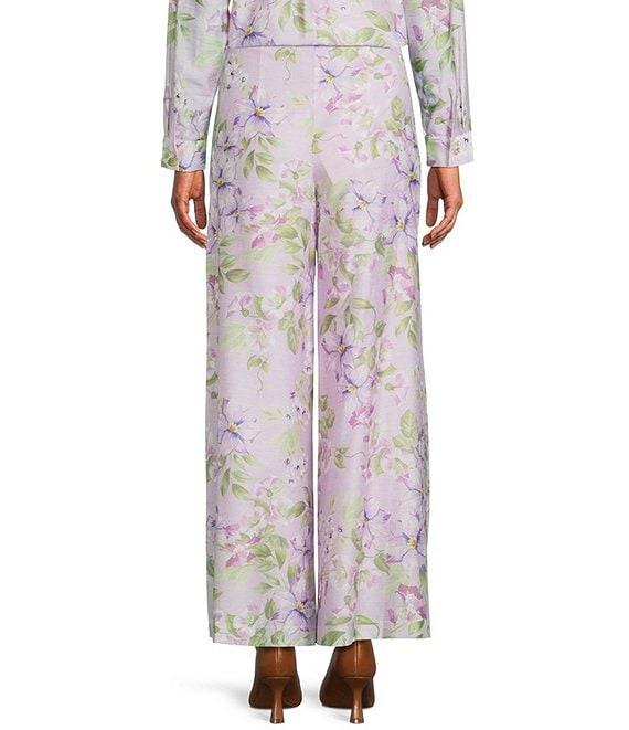 Alex Marie Coordinating Natalie Floral Printed Linen Blend Wide Leg Pants Product Image