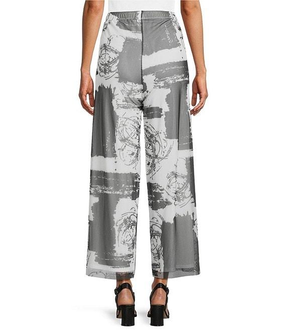 IC Collection Printed Mesh Elastic Waist Wide Leg Pull-On Coordinating Pants Product Image