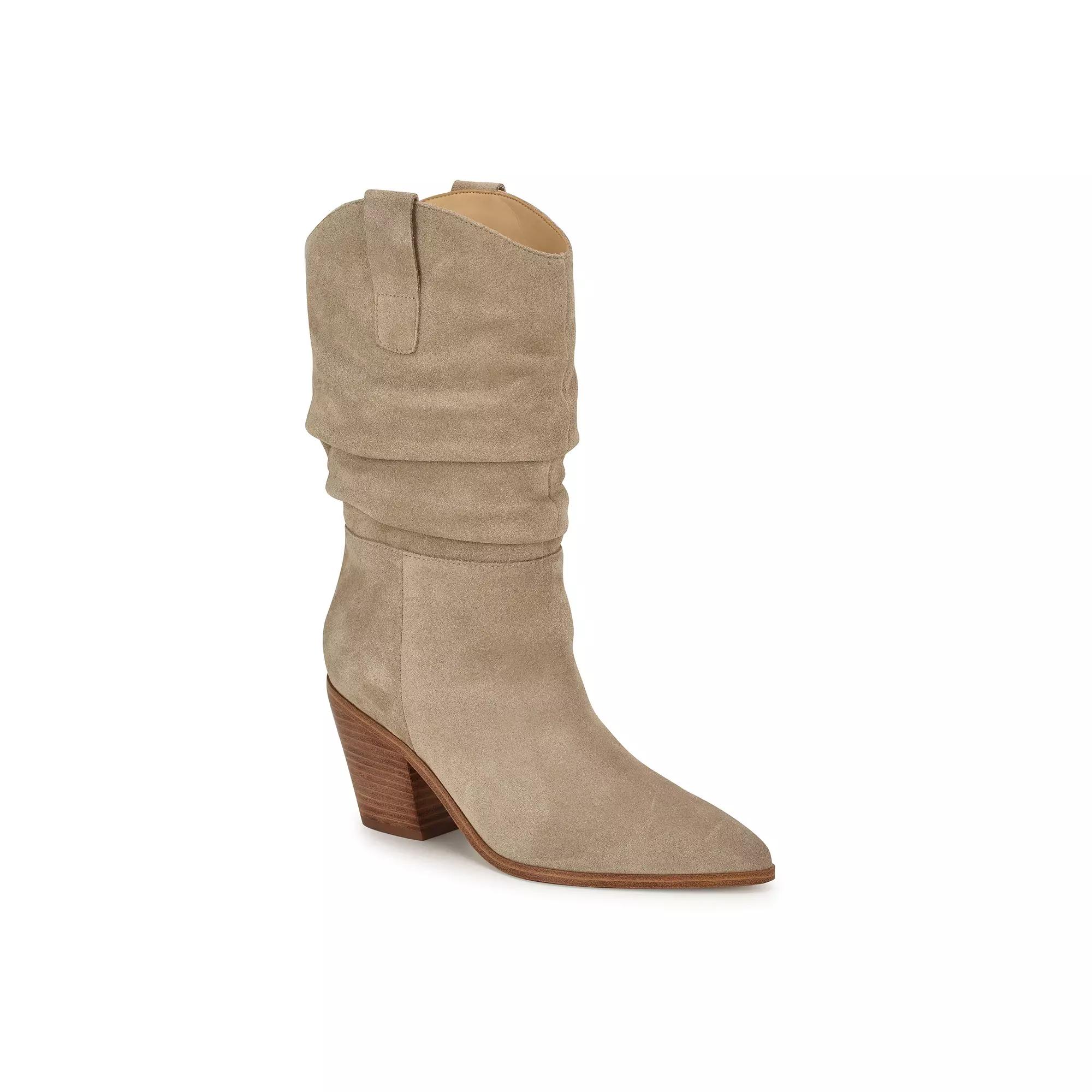 Nine West Kadon Women's Pointy Toe Block Heel Dress Booties, Size: 6.5, Brown Suede Product Image