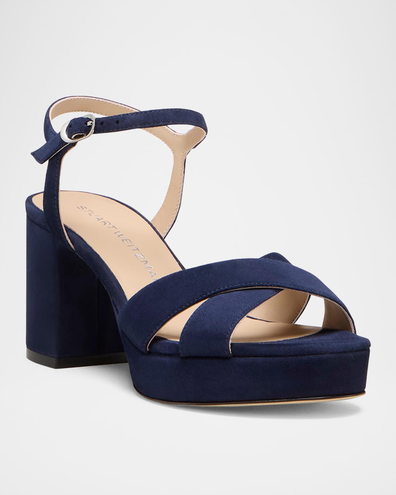 Dayna Suede Crisscross Platform Sandals Product Image