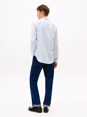 Regular Fit Striped Linen Shirt Product Image