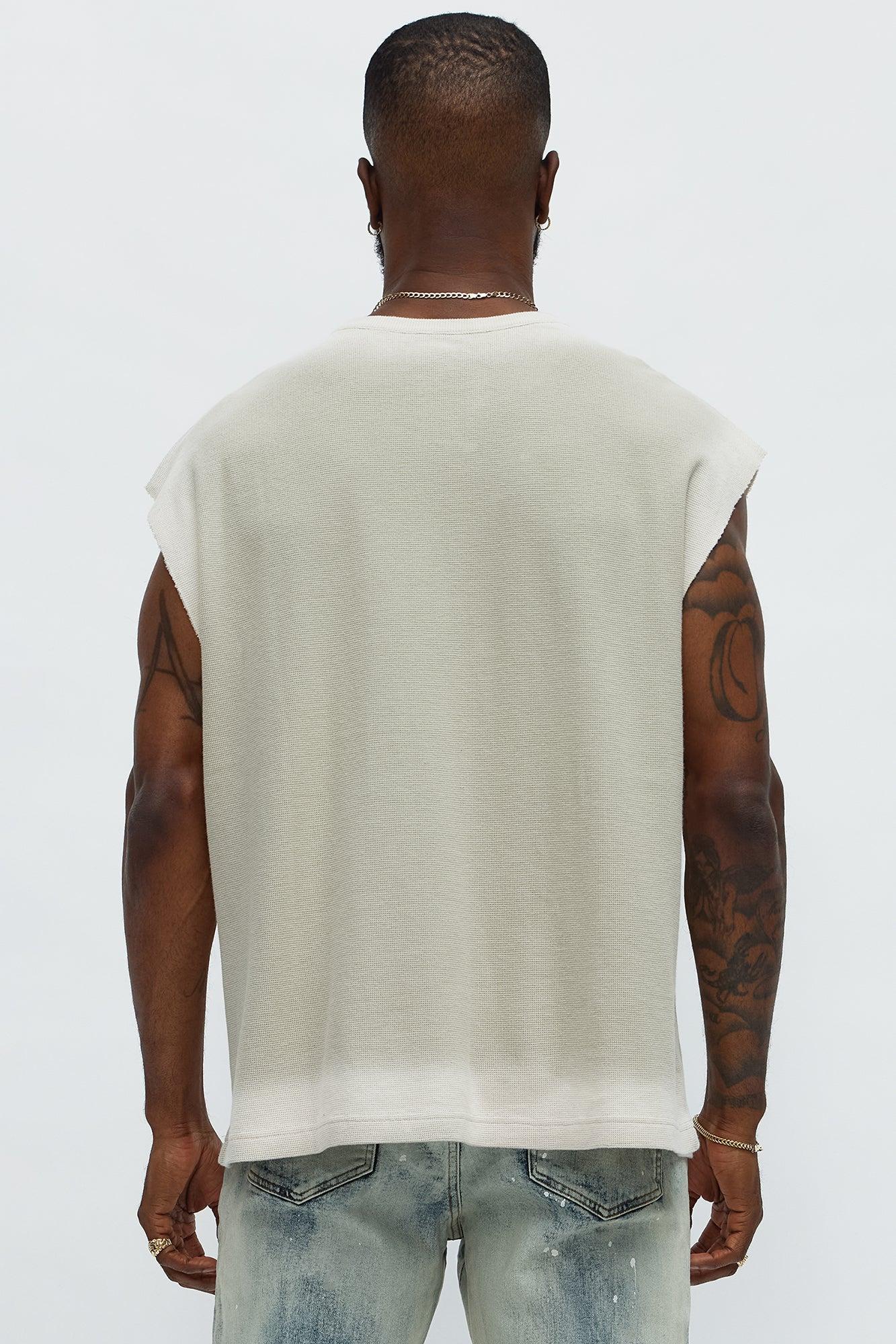 Relaxed Washed Muscle Tank - Grey Male Product Image