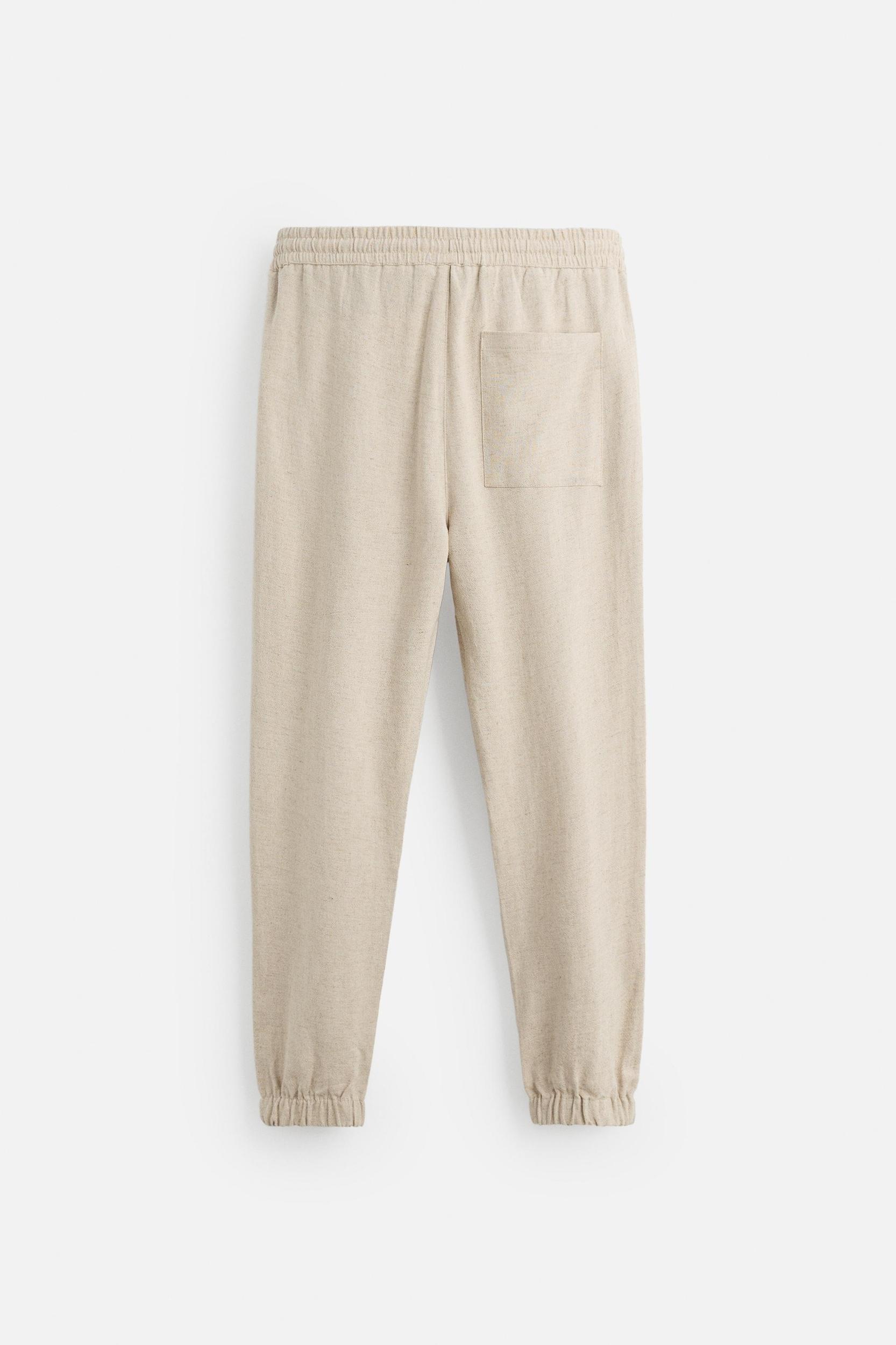 REGULAR FIT VISCOSE - LINEN PANTS Product Image