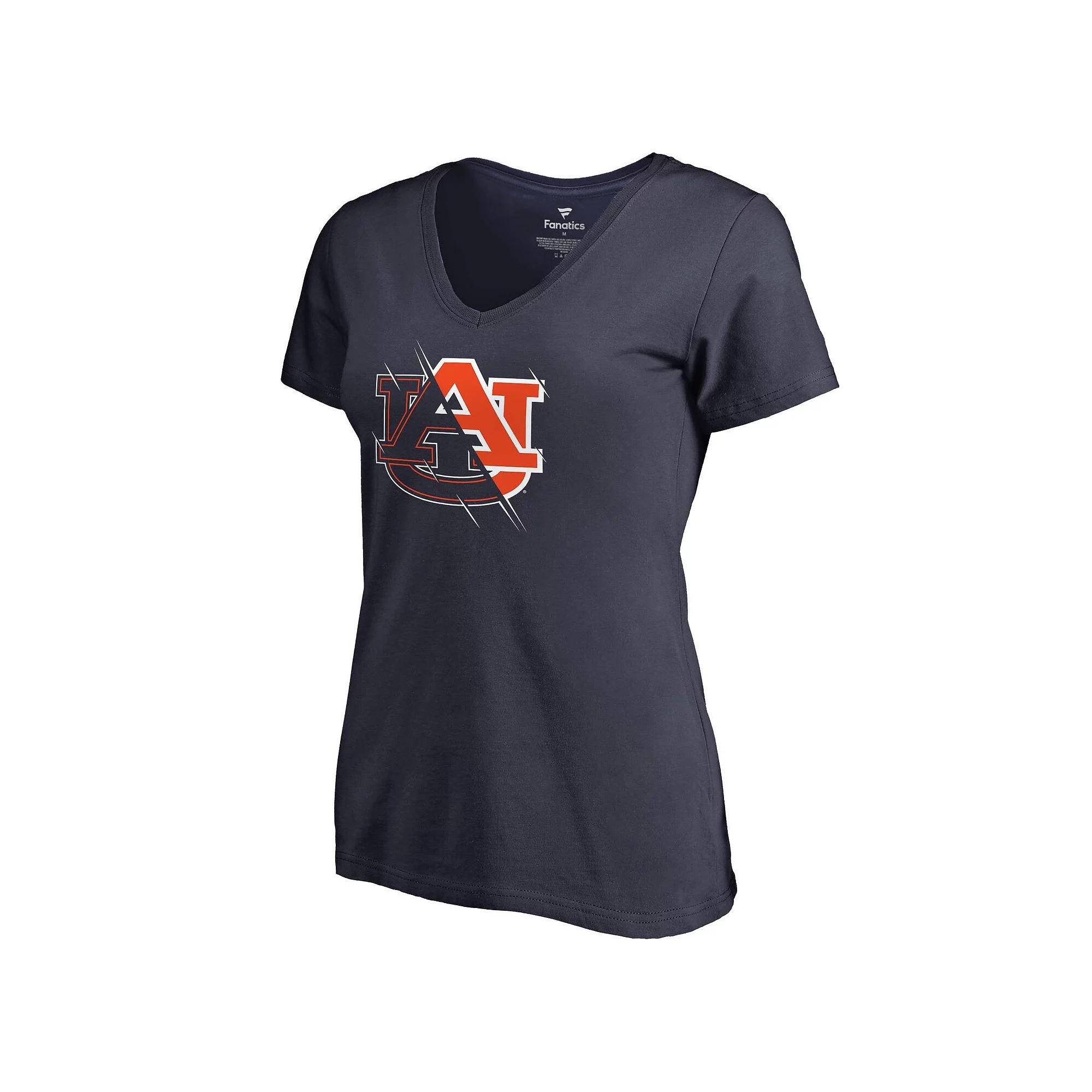 Women's Navy Auburn Tigers X Ray V-Neck T-Shirt, Size: Small, Blue Product Image