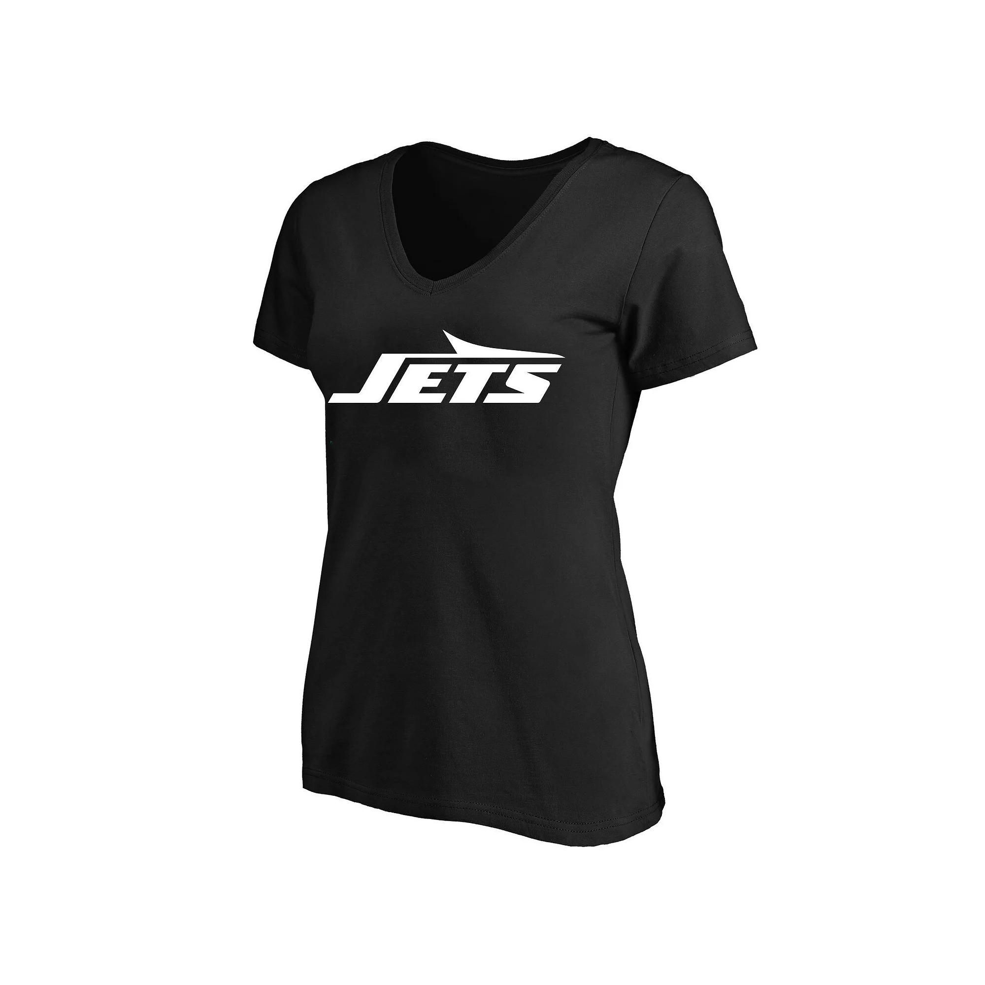 Women's Fanatics Black New York Jets Plus Size V-Neck T-Shirt, Size: 4XL Product Image