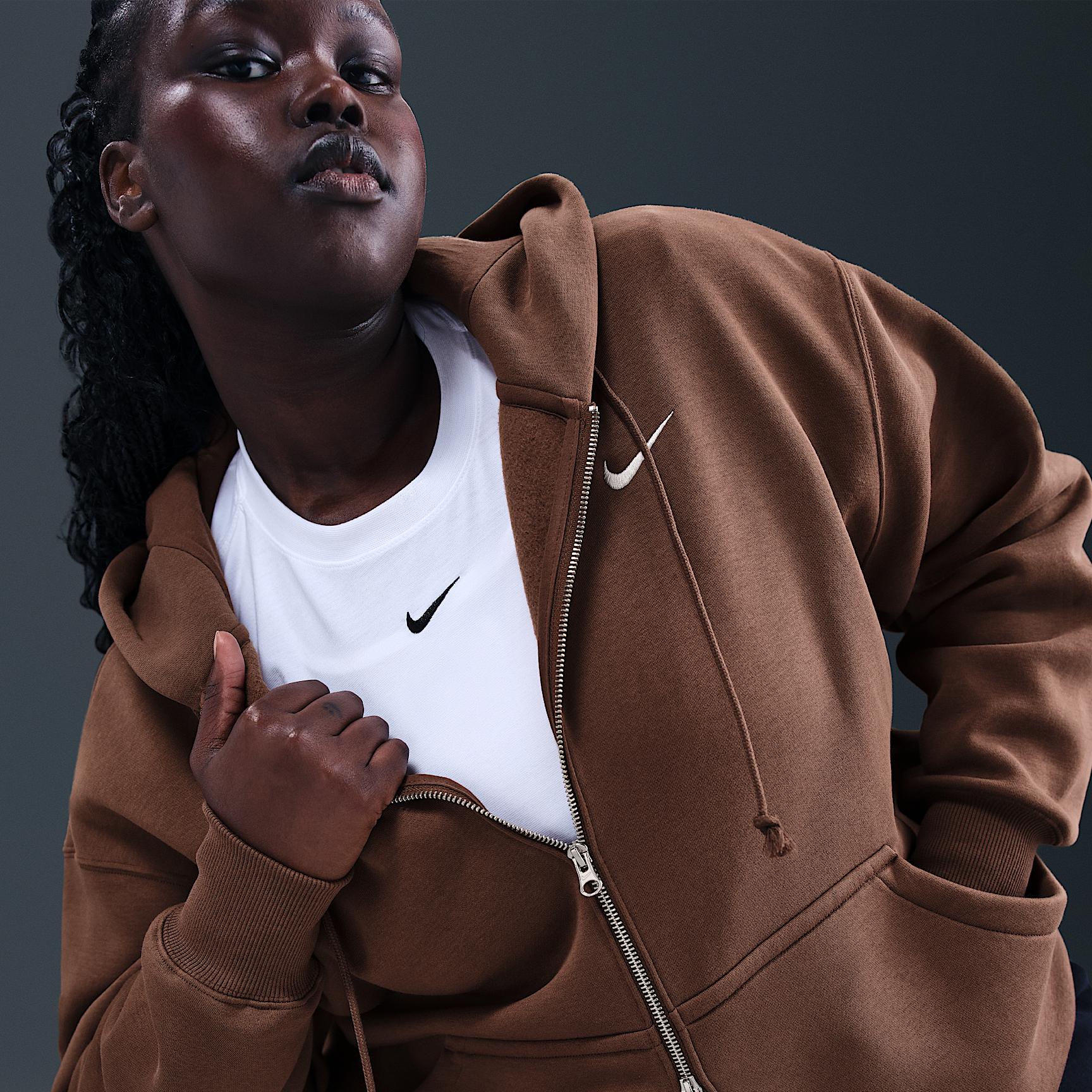 Womens Nike Sportswear Phoenix Fleece Oversized Full-Zip Hoodie (Plus Size) | DV4979-265 Product Image