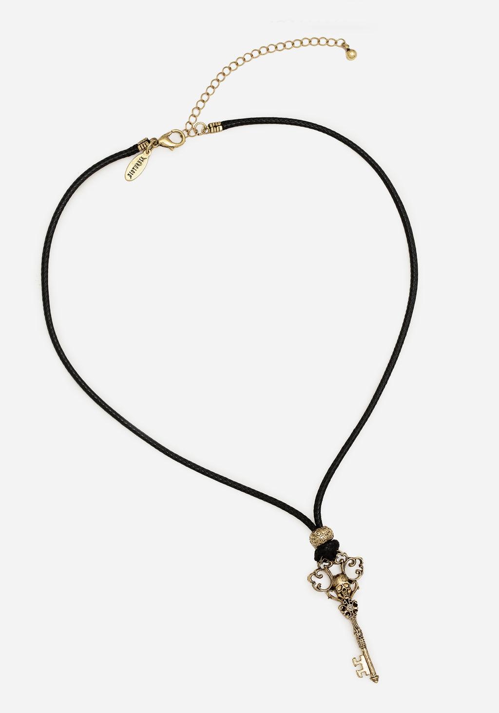 Genesta Skull Key Cord Necklace Product Image