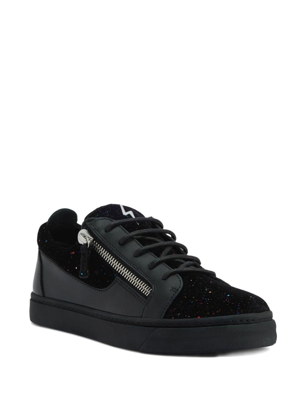 zip-detail glitter low-top sneakers Product Image