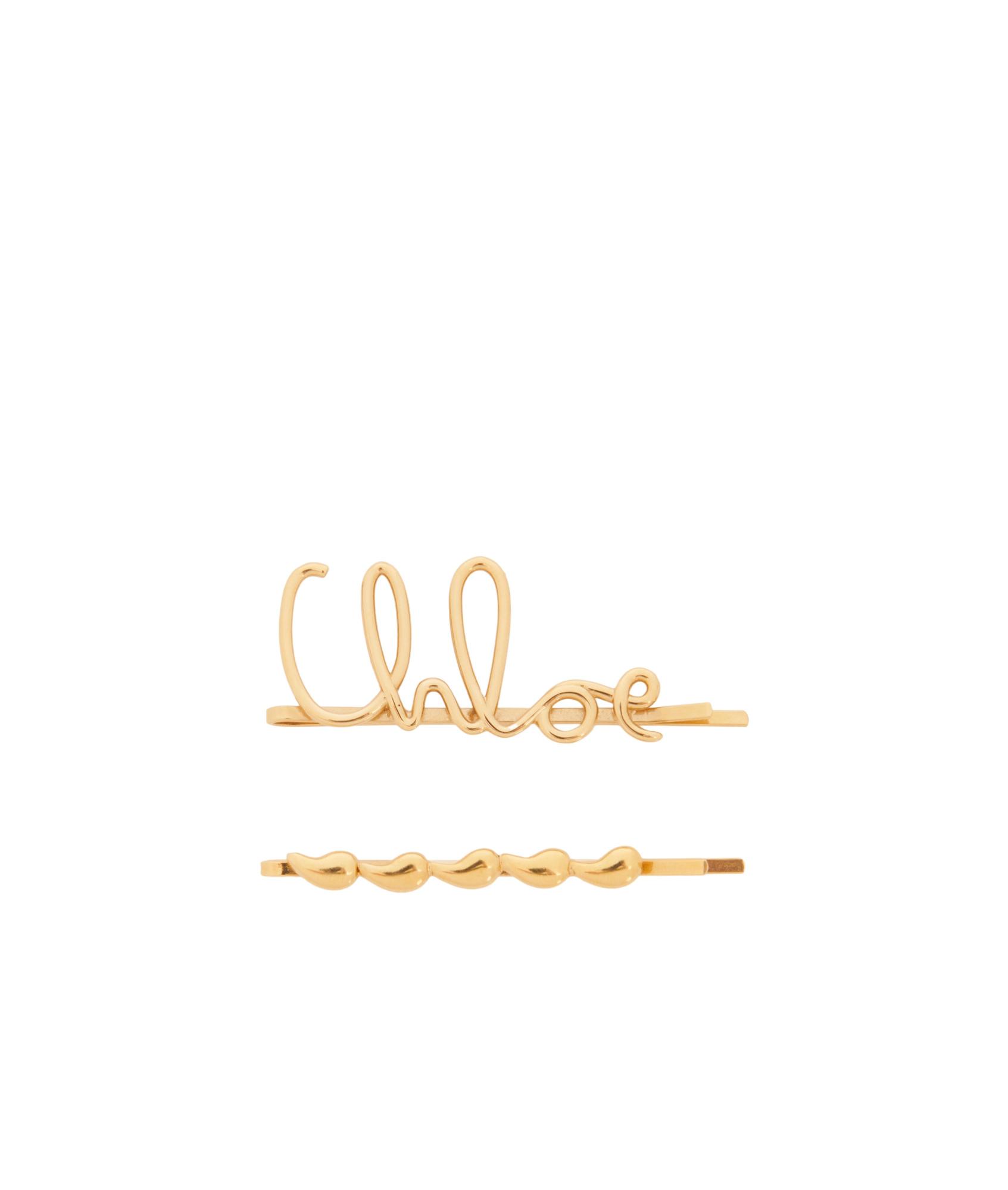 CHLOÉ Iconic Hair Clips Accessories In Metallic Product Image