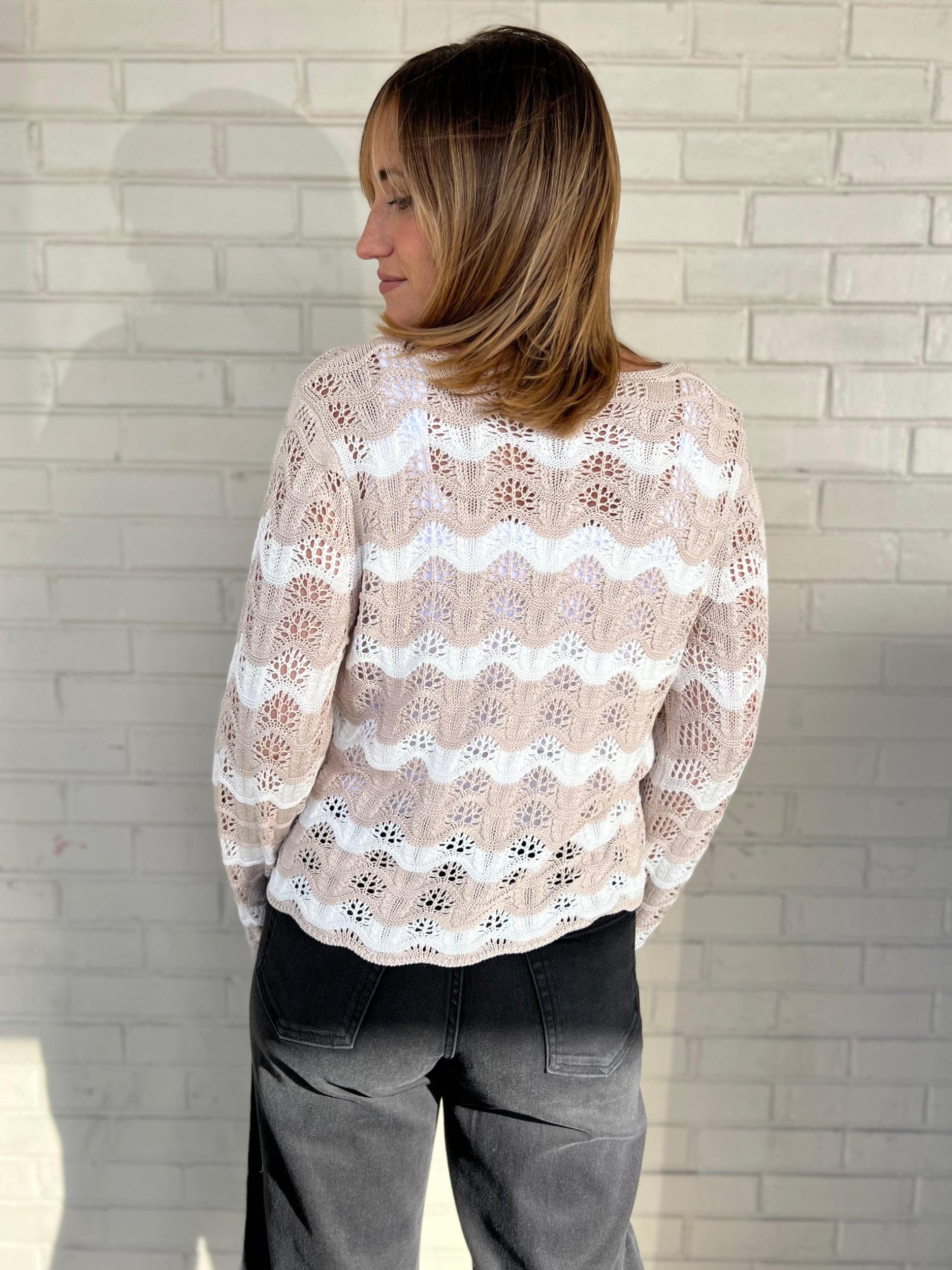 [Z Supply] Azura Crochet Stripe Sweater Product Image