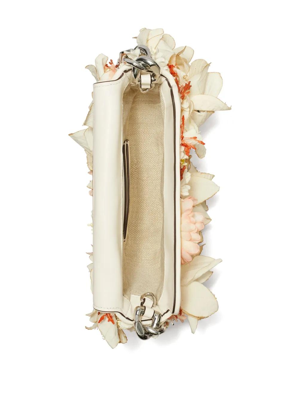 mini Fleming Soft Crescent floral-embellished shoulder bag Product Image