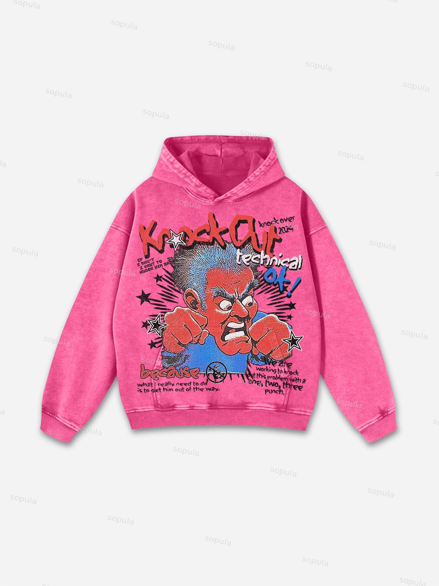 Knock Out Vintage Graphic Acid Wash Hoodie Product Image